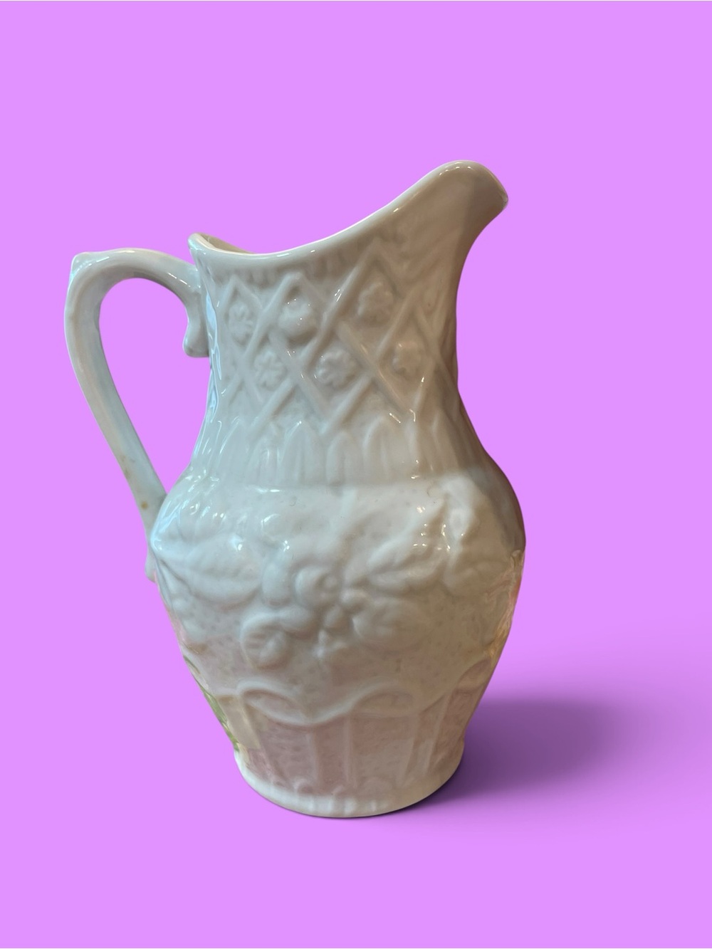 Cute white mini pitcher vase french cottagecore